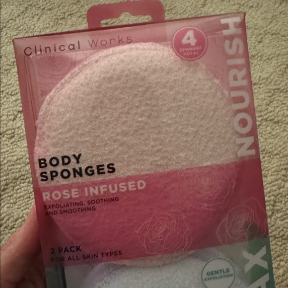 Body Sponges 4-Pack - Rose and Eucalyptus Infused - Picture 2 of 4